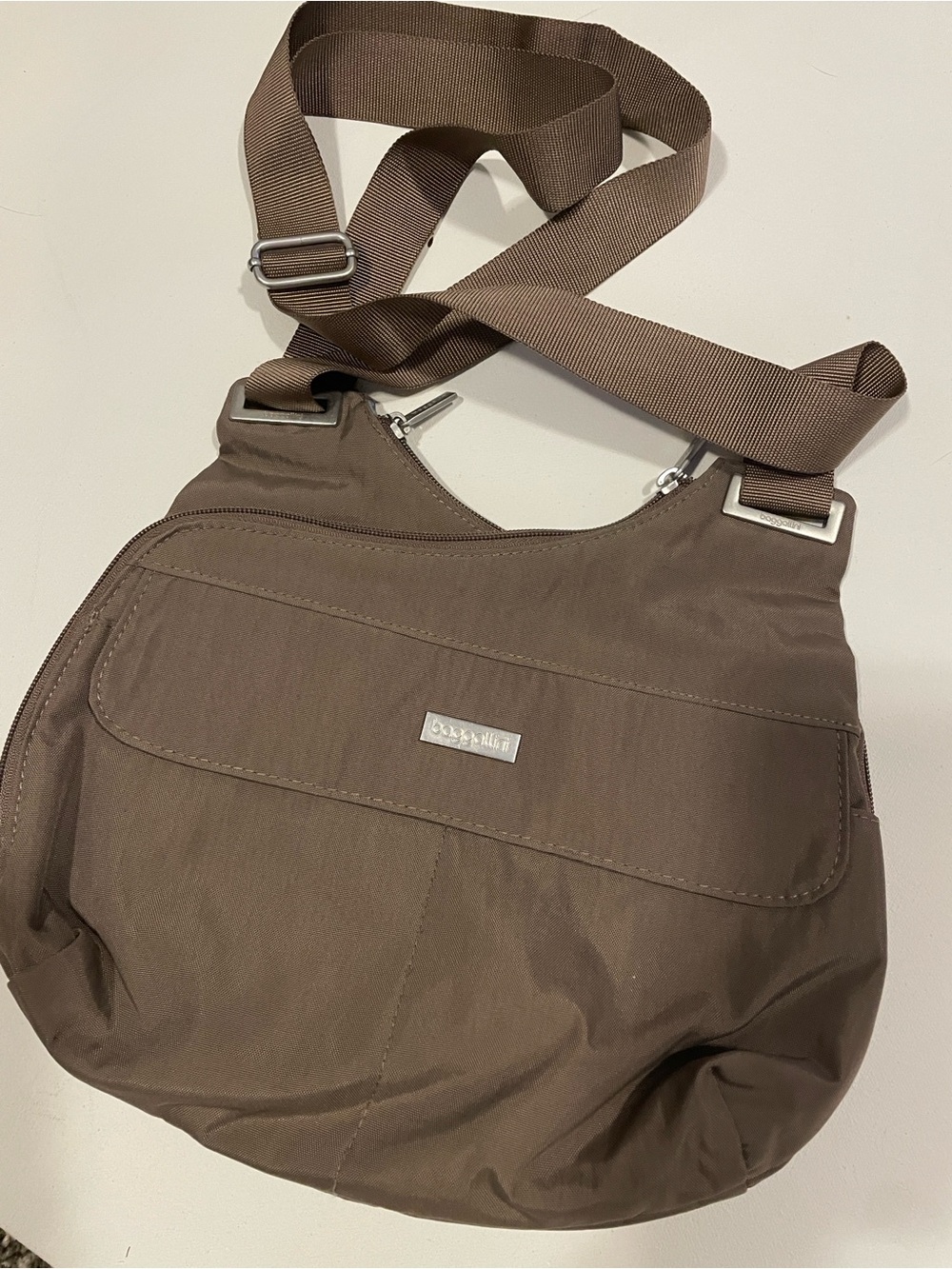Casual Brown Crossbody Bag with Front Flap - Unbranded